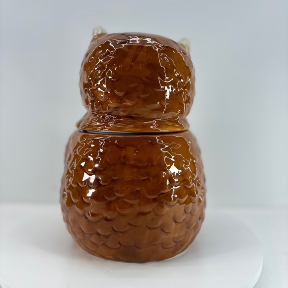 David's Cookies Ceramic Owl Cookie Jar with Pumpkin Autumn Fall Decor - Picture 3 of 9